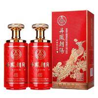 五粮液股份出品 丹凤朝阳52度浓香型白酒凤来仪红500ml*2