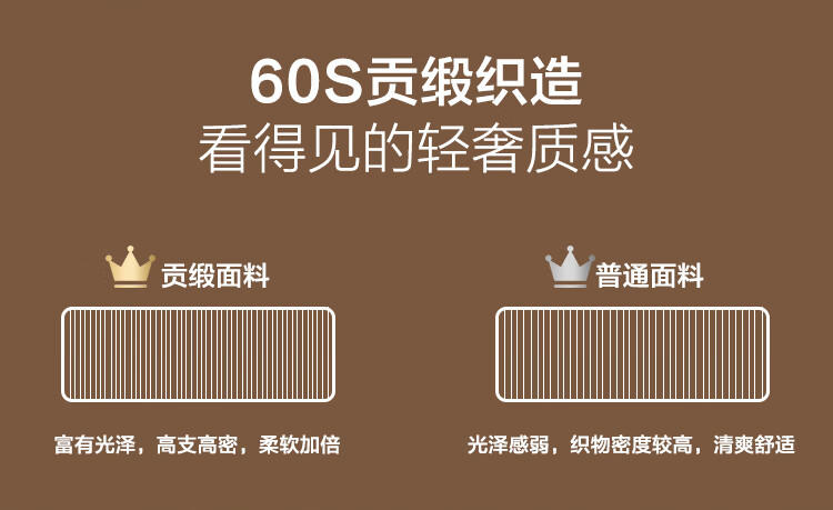 京东京造 60支长绒棉A类床上四件套 珠光贡缎工艺 1.5米床 樱花酪