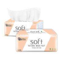 菲亚朵Soft系列原木抽纸可湿水面巾300张/包*27包/箱 Fydcz-0221-27