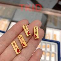中国黄金love手牌手链 999足金情侣款手编手链