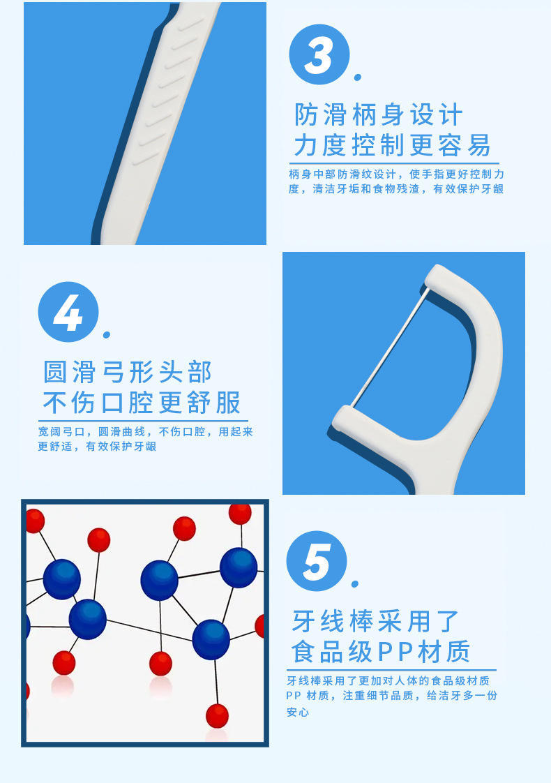 一次性牙线棒家庭装去除牙缝食物便携剔牙线